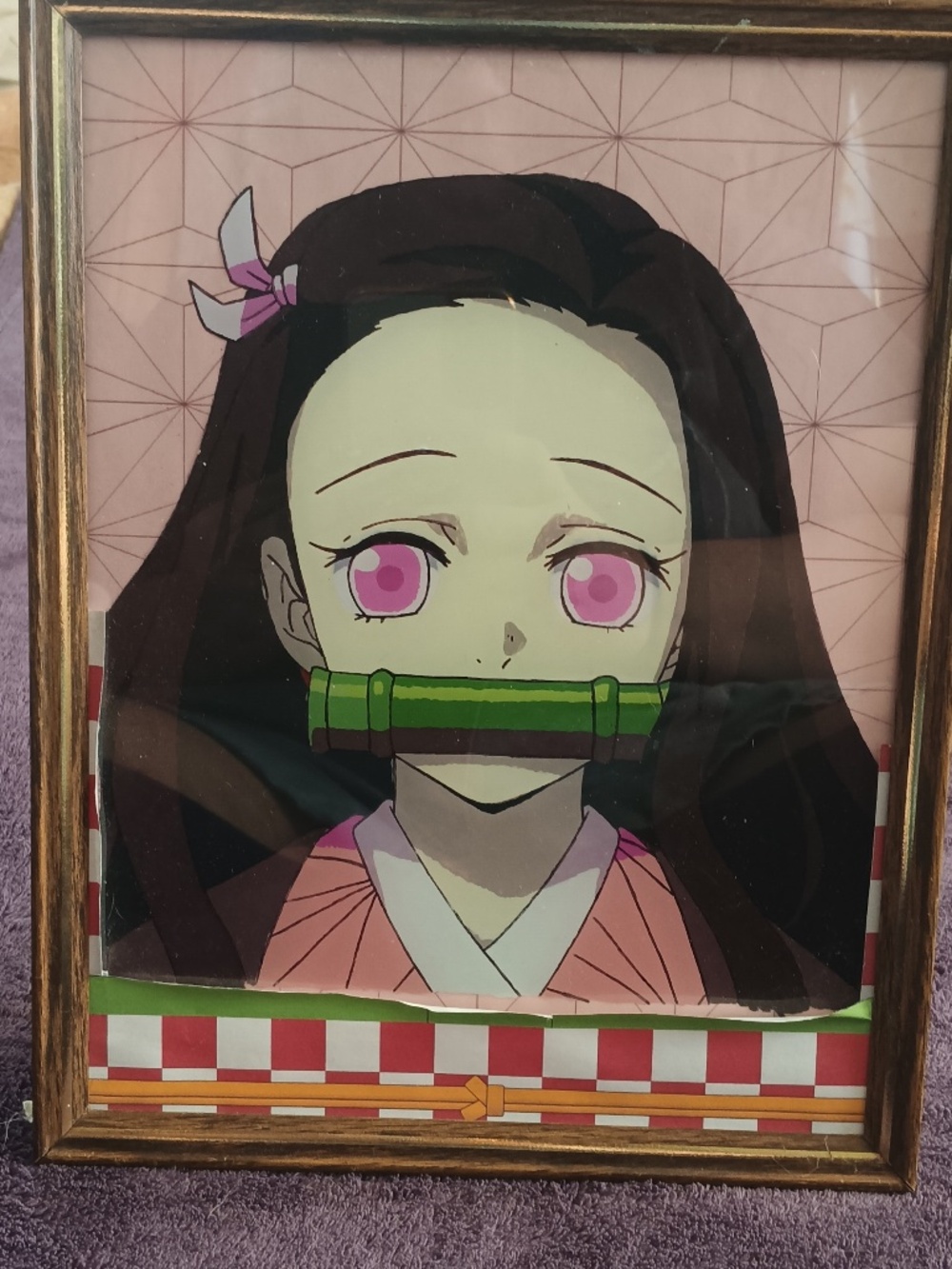 demon slayer glass painting nezuko